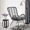 Halmar IKARO 2 fotel wypoczynkowy czarny / popielaty, materiał: rattan syntetyczny / stal Halmar IKARO 2 fotel wypoczynkowy czarny / popielaty, materiał: rattan syntetyczny / stal