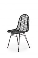 Halmar K337 krzesło do jadalni rattan czarny, materiał: rattan naturalny / metal Halmar K337 krzesło do jadalni rattan czarny, materiał: rattan naturalny / metal