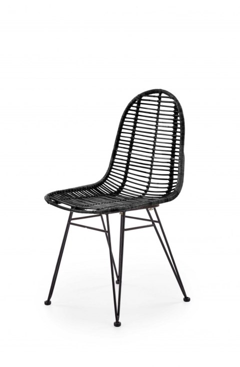 Halmar K337 krzesło do jadalni rattan czarny, materiał: rattan naturalny / metal Halmar K337 krzesło do jadalni rattan czarny, materiał: rattan naturalny / metal