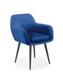Halmar K429 krzesło granatowy tkanina velvet /nogi czarny, stal malowana proszkowo Halmar K429 krzesło granatowy tkanina velvet /nogi czarny, stal malowana proszkowo
