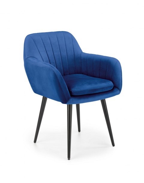 Halmar K429 krzesło granatowy tkanina velvet /nogi czarny, stal malowana proszkowo Halmar K429 krzesło granatowy tkanina velvet /nogi czarny, stal malowana proszkowo