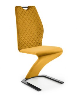 Halmar K442 krzesło pikowane musztardowy materiał: tkanina velvet / stal