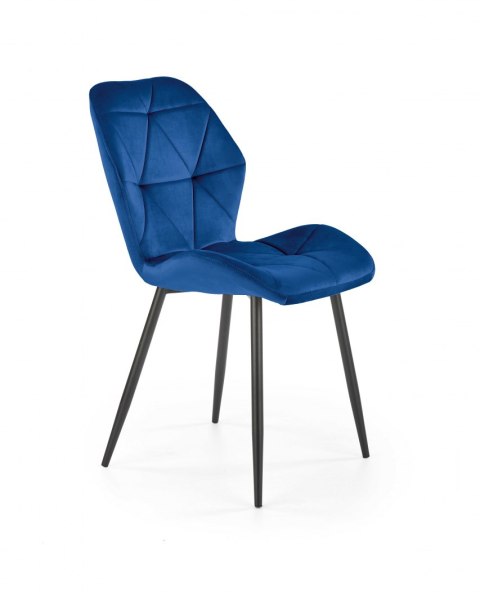 Halmar K453 krzesło do jadalni granatowy, tkanina velvet / stal malowana proszkowo,czarny Halmar K453 krzesło do jadalni granatowy, tkanina velvet / stal malowana proszkowo,czarny