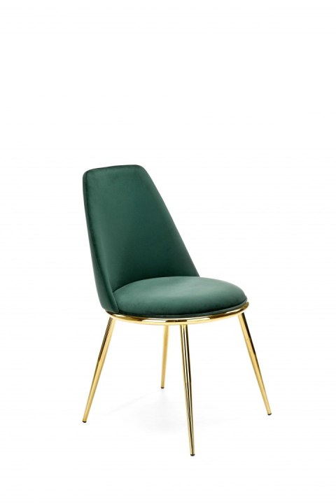 Halmar K460 krzesło do jadalni ciemny zielony, materiał: tkanina - velvet / stal chromowana złoty Halmar K460 krzesło do jadalni ciemny zielony, materiał: tkanina - velvet / stal chromowana złoty