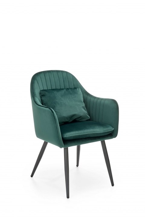 Halmar K464 krzesło ciemny zielony, tkanina - velvet / stal malowana proszkowo Halmar K464 krzesło ciemny zielony, tkanina - velvet / stal malowana proszkowo