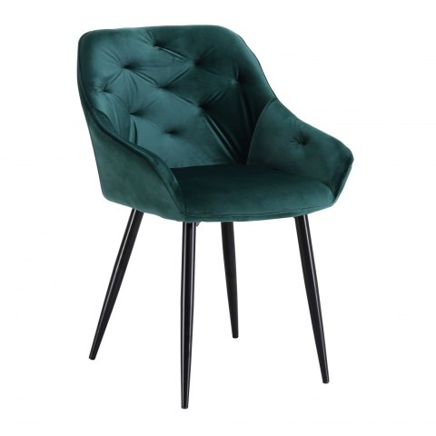 Halmar K487 krzesło do jadalni ciemny zielony, materiał: tkanina - velvet / stal malowana Halmar K487 krzesło do jadalni ciemny zielony, materiał: tkanina - velvet / stal malowana