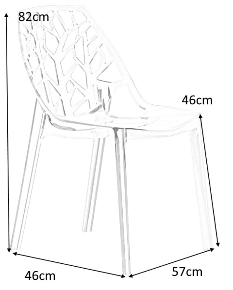 King Home Krzesło KORAL SLIM transparentne - poliwęglan można sztaplować King Home Krzesło KORAL SLIM transparentne - poliwęglan można sztaplować