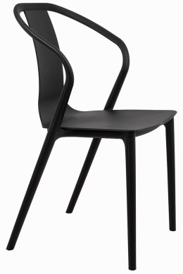 King Home Krzesło do jadalni VINCENT czarne - nowoczesne do stołu, salonu - polipropylen