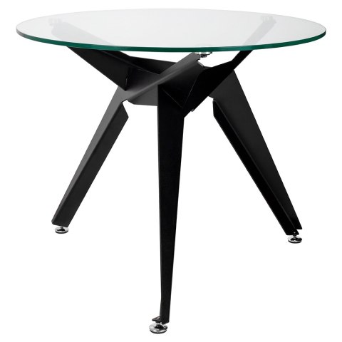 King Home Stół do jadalni CRAB 90 czarny - okrągły - szklany blat, stelaż metalowy czarny King Home Stół do jadalni CRAB 90 czarny - okrągły - szklany blat, stelaż metalowy czarny