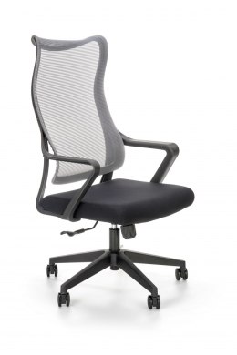 Halmar LORETO fotel obrotowy, popiel-czarny - krzesło biurowe do biurka, pracowni, gabinetu, TILT