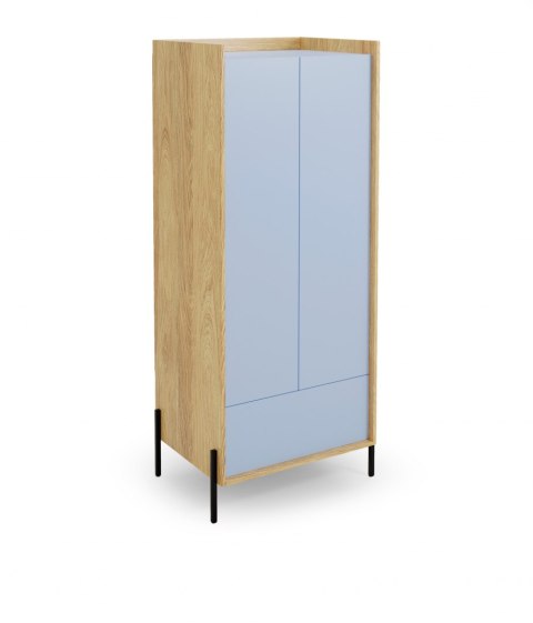 HALMAR MOBIUS SZAFA 2D hikora naturalna, fronty - niebieski horyzont płyta meblowa okleinowana - system otwierania push-click HALMAR MOBIUS SZAFA 2D hikora naturalna, fronty - niebieski horyzont płyta meblowa okleinowana - system otwierania push-click