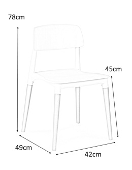 MODESTO krzesło ECCO białe - polipropylen, podstawa drewno bukowe