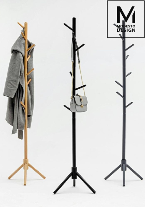 MODESTO wieszak stojący STICK czarny - drewno bukowe MODESTO wieszak stojący STICK czarny - drewno bukowe