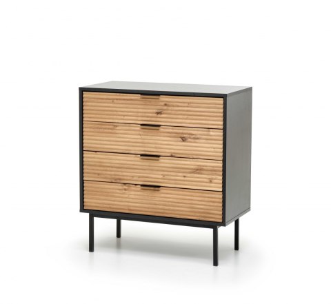 Halmar komoda MURANO KM-2 dąb artisan/czarny - MDF, płyta okleinowana - stelaż stal malowana proszkowo Halmar komoda MURANO KM-2 dąb artisan/czarny - MDF, płyta okleinowana - stelaż stal malowana proszkowo
