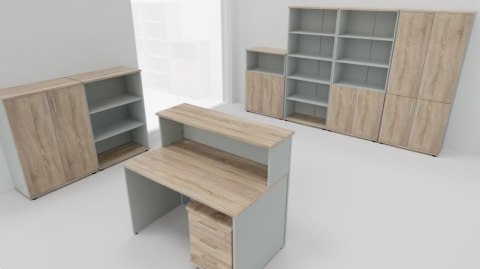Meble Biurowe Dostawka Silver DR-120 Dąb Sonoma + Szara platyna Meble Biurowe Dostawka Silver DR-120 Dąb Sonoma + Szara platyna