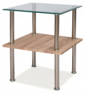 SIGNAL ŁAWA ANA SZKŁO HARTOWANE TRANSP./ METAL CHROM MDF DĄB SONOMA 50x50 SIGNAL ŁAWA ANA SZKŁO HARTOWANE TRANSP./ METAL CHROM MDF DĄB SONOMA 50x50