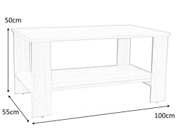 SIGNAL ŁAWA SARA KOLOR DĄB SONOMA PŁYTA LAMINOWANA 100x55x50 Z PÓŁKĄ