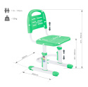 SST3L Green - Regulowane krzesełko dziecięce FunDesk - zielone krzesło do biurka dla dziecka 3-14 lat - regulowana wysokość