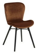 ACTONA Krzesło do jadalni, salonu Batilda VIC copper - tapicerowane brązowe velvet - nogi drewno z metalowym krzyżakiem ACTONA Krzesło do jadalni, salonu Batilda VIC copper - tapicerowane brązowe velvet - nogi drewno z metalowym krzyżakiem
