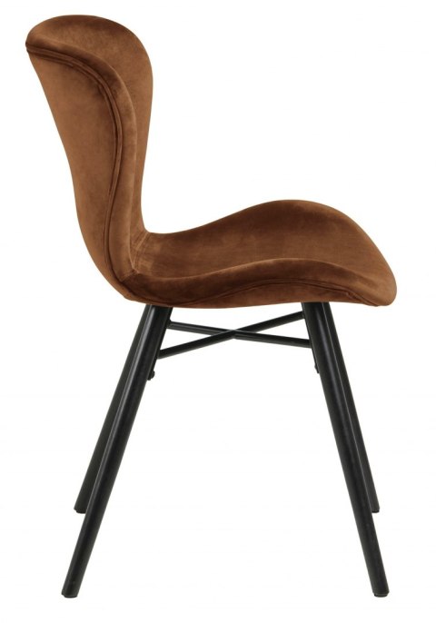 ACTONA Krzesło do jadalni, salonu Batilda VIC copper - tapicerowane brązowe velvet - nogi drewno z metalowym krzyżakiem ACTONA Krzesło do jadalni, salonu Batilda VIC copper - tapicerowane brązowe velvet - nogi drewno z metalowym krzyżakiem