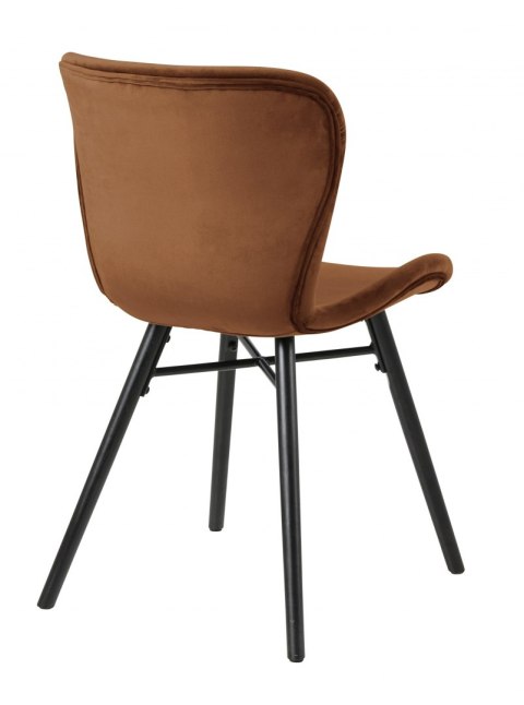 ACTONA Krzesło do jadalni, salonu Batilda VIC copper - tapicerowane brązowe velvet - nogi drewno z metalowym krzyżakiem ACTONA Krzesło do jadalni, salonu Batilda VIC copper - tapicerowane brązowe velvet - nogi drewno z metalowym krzyżakiem