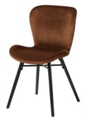 ACTONA Krzesło do jadalni, salonu Batilda VIC copper - tapicerowane brązowe velvet - nogi drewno z metalowym krzyżakiem ACTONA Krzesło do jadalni, salonu Batilda VIC copper - tapicerowane brązowe velvet - nogi drewno z metalowym krzyżakiem