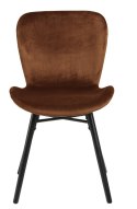 ACTONA Krzesło do jadalni, salonu Batilda VIC copper - tapicerowane brązowe velvet - nogi drewno z metalowym krzyżakiem ACTONA Krzesło do jadalni, salonu Batilda VIC copper - tapicerowane brązowe velvet - nogi drewno z metalowym krzyżakiem