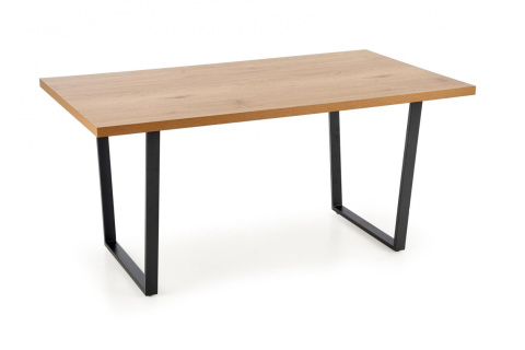 HALMAR stół ULRICH blat MDF + melamina - dąb złoty, nogi stal malowana- czarny 160x90 HALMAR stół ULRICH blat MDF + melamina - dąb złoty, nogi stal malowana- czarny 160x90