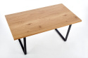 HALMAR stół ULRICH blat MDF + melamina - dąb złoty, nogi stal malowana- czarny 160x90 HALMAR stół ULRICH blat MDF + melamina - dąb złoty, nogi stal malowana- czarny 160x90