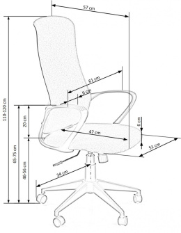 Halmar FIBERO fotel obrotowy gabinetowy popielaty TILT