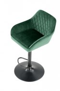 Halmar hoker H103 ciemny zielony tkanina velvet, stal malowana regulowana wysokość do kuchni lokalu Halmar hoker H103 ciemny zielony tkanina velvet, stal malowana regulowana wysokość do kuchni lokalu