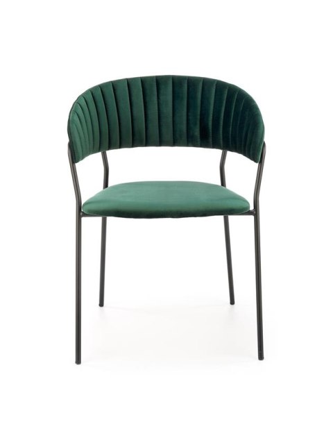 Halmar K426 krzesło do jadalni ciemny zielony tkanina velvet stelaż stal Halmar K426 krzesło do jadalni ciemny zielony tkanina velvet stelaż stal