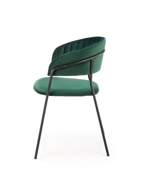 Halmar K426 krzesło do jadalni ciemny zielony tkanina velvet stelaż stal Halmar K426 krzesło do jadalni ciemny zielony tkanina velvet stelaż stal