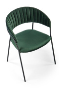 Halmar K426 krzesło do jadalni ciemny zielony tkanina velvet stelaż stal Halmar K426 krzesło do jadalni ciemny zielony tkanina velvet stelaż stal