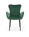 Halmar K427 krzesło ciemny zielony tkanina velvet / stelaż Czarny