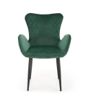 Halmar K427 krzesło ciemny zielony tkanina velvet / stelaż Czarny Halmar K427 krzesło ciemny zielony tkanina velvet / stelaż Czarny