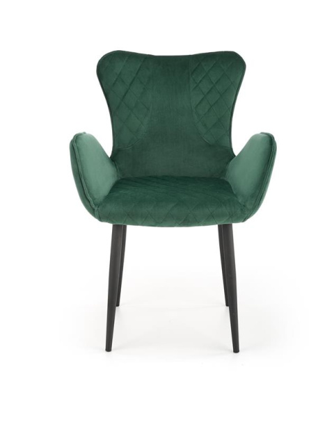Halmar K427 krzesło ciemny zielony tkanina velvet / stelaż Czarny Halmar K427 krzesło ciemny zielony tkanina velvet / stelaż Czarny