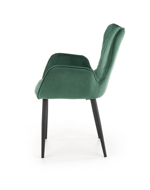 Halmar K427 krzesło ciemny zielony tkanina velvet / stelaż Czarny Halmar K427 krzesło ciemny zielony tkanina velvet / stelaż Czarny
