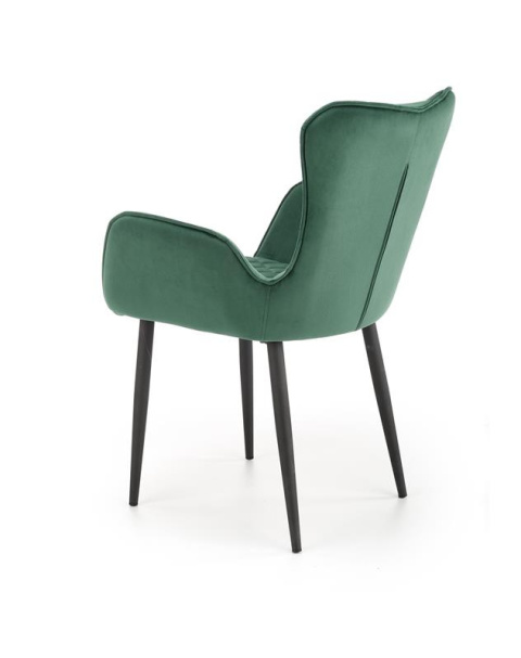 Halmar K427 krzesło ciemny zielony tkanina velvet / stelaż Czarny Halmar K427 krzesło ciemny zielony tkanina velvet / stelaż Czarny