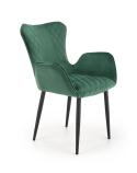 Halmar K427 krzesło ciemny zielony tkanina velvet / stelaż Czarny