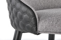 Halmar K434 krzesło jasny popiel/czarny tkanina + ekoskóra / stal malowana proszkowo