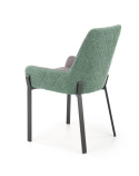 Halmar K439 krzesło przód - ciemny popiel, tył - zielony tkanina /stelaż stal czarny