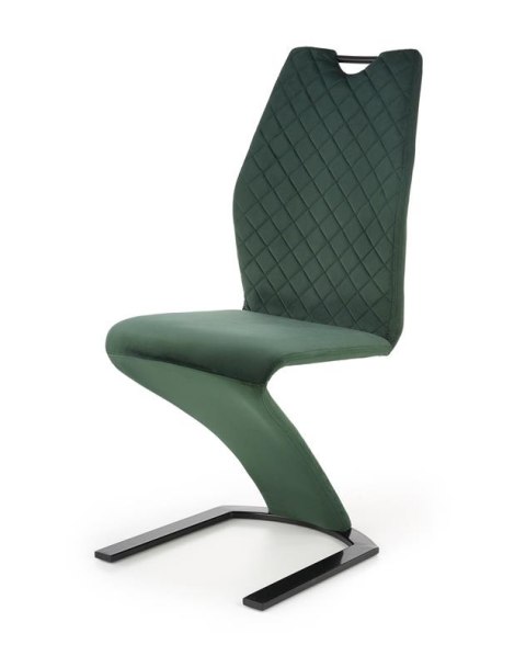 Halmar K442 krzesło ciemny zielony tkanina velvet / stelaż stal Halmar K442 krzesło ciemny zielony tkanina velvet / stelaż stal