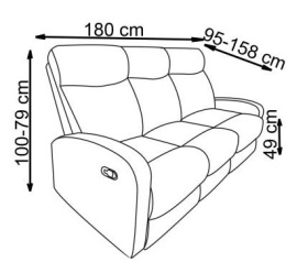 Halmar OSLO 3S zestaw wypoczynkowy sofa kanapa 3S beżowy tkanina z funkcją rozkładania