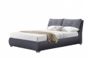 Halmar łóżko tapicerowane BRIDGET 160 z pojemnikiem popielaty tkanina stal chromowana