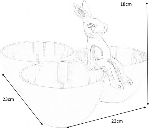 Kare Design KARE miska na przekąski BUNNY TRE - zestaw 3 miesek na przekąski z królikiem, naczynia wykonane z aluminium Kare Design KARE miska na przekąski BUNNY TRE - zestaw 3 miesek na przekąski z królikiem, naczynia wykonane z aluminium