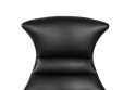 King Home Fotel HOMMER z podnóżkiem czarny obrotowy - giete drewno w kolorze orzechu, tapicerowany skóra włoską - podstawa metal