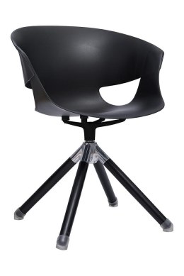 King Home Krzesło obrotowe FALK czarne wykonane z polipropylenu - do domu pomieszczeń biurowych, doku, recepcji, na stopkach