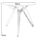 King Home Stół do jadalni CRAB 90 czarny - okrągły - szklany blat, stelaż metalowy czarny King Home Stół do jadalni CRAB 90 czarny - okrągły - szklany blat, stelaż metalowy czarny