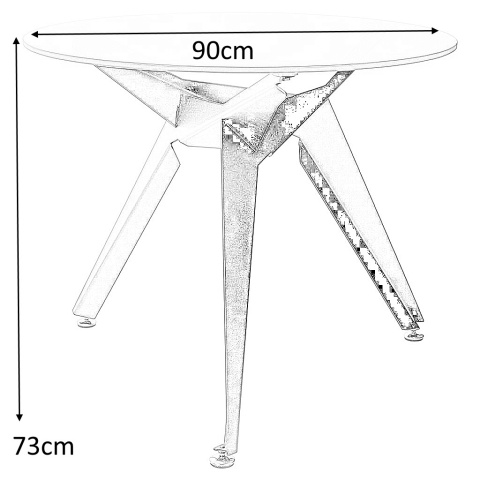King Home Stół do jadalni CRAB 90 czarny - okrągły - szklany blat, stelaż metalowy czarny King Home Stół do jadalni CRAB 90 czarny - okrągły - szklany blat, stelaż metalowy czarny